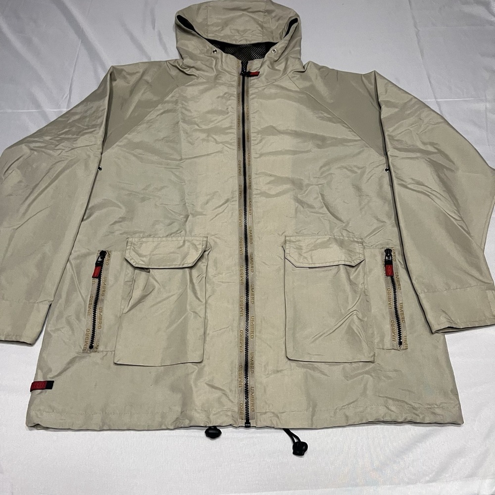 Vintage Umbro Windbreaker Parka Jacket Men's M Beige Utility Soccer Gorp  90s